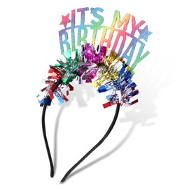 QfwdfcTrenz Happy Birthday Headband, Its My Birthday hat happy birthdaye hats for adults Birthdaye Crown for Women Birthdays Tiara with Bling Happys Birthdays Decorations and Gifts for Women,Colorful