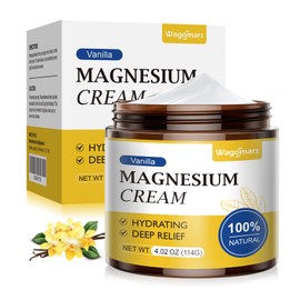 Wagomars Magnesium Cream for Sleep - Natural Topical Magnesium Lotion for Pain & Leg Cramps, Muscle Relaxation, Calm - Nighttime Body Butter for Deep Hydration - Safe for Kids (Vanilla)