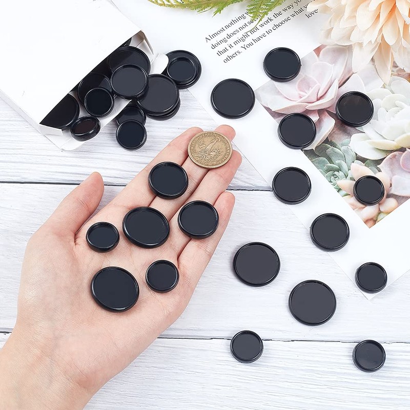 BENECREAT 33Pcs Black Book Binding Discs, 3 Size ABS Plastic