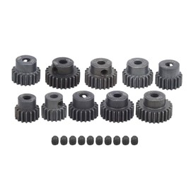 Lybunair 10Pcs RC Motor Gear 16T - 25T 7075 48P Steel Pinion Gear Set Motor Gear Set for 1/8 1/10 Brushless RC Motors