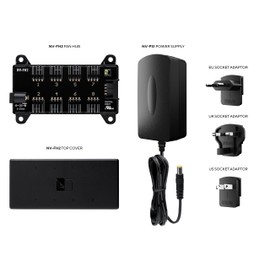 Noctua NV-SPH1, Powered Fan Hub Set with NV-PS1 230/115V AC to 12V DC Power Supply and NV-FH2 8-Way Fan Splitter Board, Ideal for Powering 12V PC Fans Off The Mains (Black)