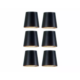 Upgradelights Five Inch Clip on Chandelier Lampshades with Nickel Bulb Clip (Black)