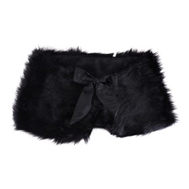 Bridal Stole Faux Fur Evening Stole with Bow Fur Collar Women's Winter Bridal Bolero Fur Bridal Scarf Wedding Bridal Jacket Evening Party Evening Dress Soft Bridal Stole Elegant Scarf Cape