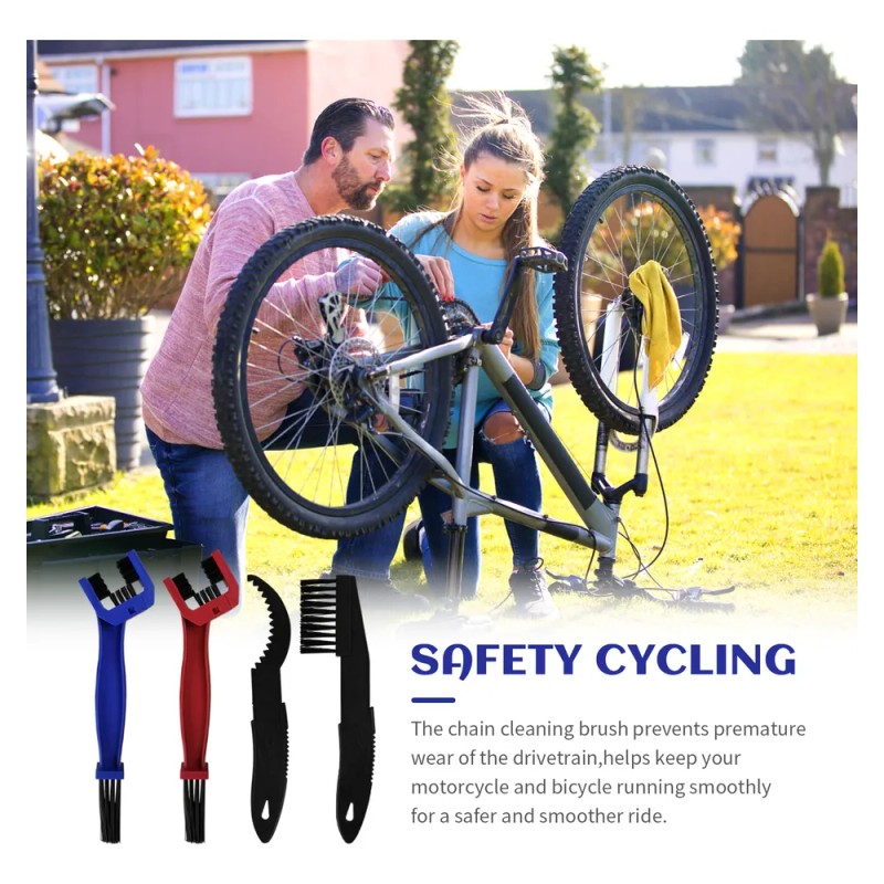 4pcs Cepillos De Limpieza Para Cadena De Bicicleta Moto Multicolor