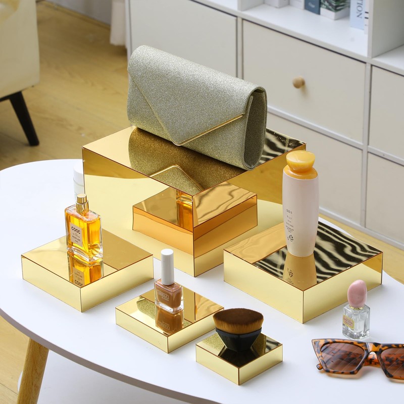 Geelin 8 Pack Acrylic Cube Risers Acrylic Boxes for Food