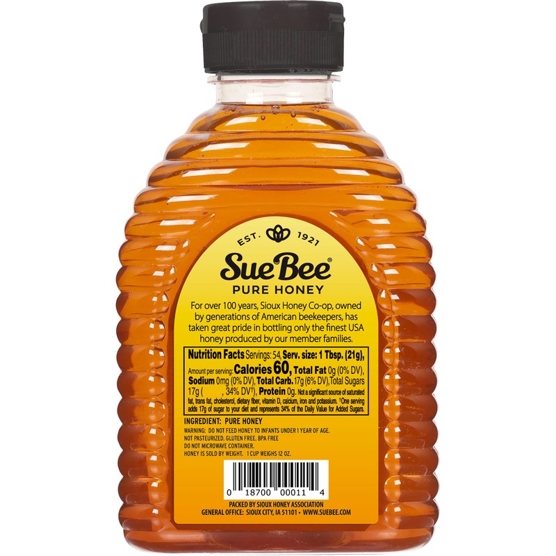 Sue Bee Pure Premium Honey, USA Beekeepers, 24 oz Packaging