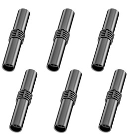 6 Pcs Female Banana Plug Connectors, Banana Plug Connectors, Insulated Female Banana Socket Plug Connectors Coupler for Banana Plug Extension Adapters 0.15"/0.4cm (Black)