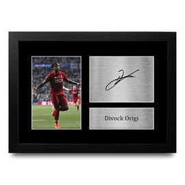 HWC Trading Divock Origi Liverpool Gifts Printed Signed Autograph Picture for Fans and Supporters - A4 Framed