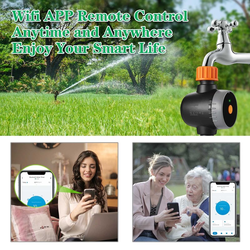 Smart Irrigation Timer with Wi-Fi Hub, Bluetooth Hose Timer with