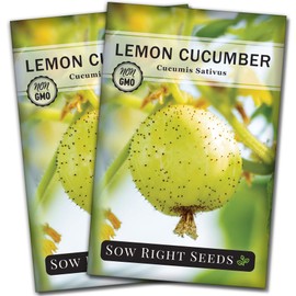 Sow Right Seeds - Lemon Cucumber Seeds for Planting - Non-GMO Heirloom Seeds with Instructions to Plant and Grow a Home Vegetable Garden, Great Gardening Gift (2)