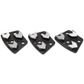 Srliya 3Pcs Trapezoid Diamond Grinder Concrete Grinding Shoes Cutting Tool Disk Set 16# Black