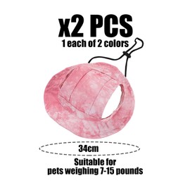 GDFHBD 2 Pieces Of Pet Sun Protection Hat, Adjustable Fisherman Hat, Exposed Ears Pet Hat, Pet Sun Protection Supplies.