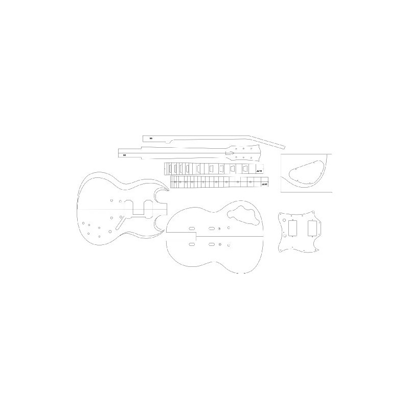 Electric Guitar Routing Template - SG