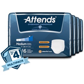Attends Extended Wear Brief, Medium, 32" - 44", Heavy Absorbency, DDEW20 - Case of 72