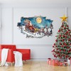 LHIUEM 3D Christmas Wall Decals Santa Claus Reindeer Eve Wall