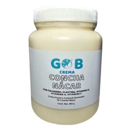 Gob crema ozonizada con concha nácar 450 g  aclara e hidrata todo tipo de piel                                                                        