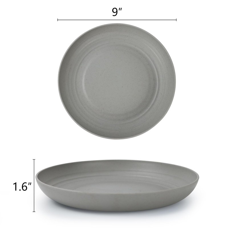 Homienly Deep Dinner Plates Set of 8 Alternative for Plastic