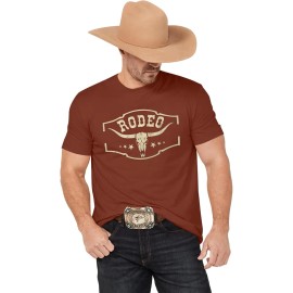 Western Cowboy Rodeo Shirts Mens Vintage Cow Skull Graphic Tees Boho Country Concert Music T-Shirts Sleeveless Cotton BlendColor: Brown, Size: 2 XL
