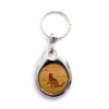 Jorvik Wood Cat Design Wooden Keyring, Cat with Butterfly Keychain