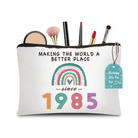 CoCoCherry 40th Birthday Gifts for Women, 40 Year Old Birthday Gifts Cosmetic Bags, Funny 40th Birthday Gift for Her Makeup Bag, Presents for Female 40th Birthday(1985)