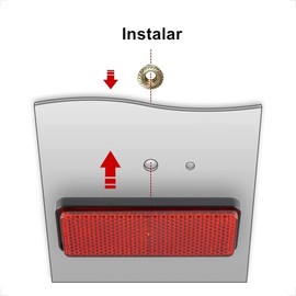 Voarge 4 Pcs Motorcycle Reflectors, Red Rectangular Reflectors Screw Mounting, Reflectors for Trailers, Trucks, Motorcycles, Tractors, RV, Bicycle