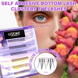 BERSHNOR Self Adhesive Eyelashes False Bottom Lashes Clusters Lower Lashes Spikey Individual Gluefree Fake Bottom Eyelashes