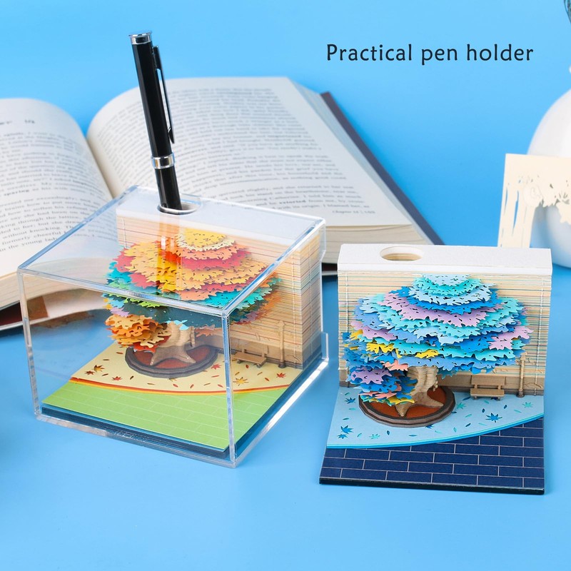 RSLIPIN 3D Memo Pad Tree House,Four Season Tree 240 Sheets