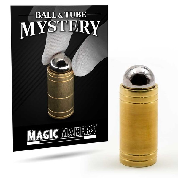 Magic Makers The Ball & Tube Mystery Trick- Real Metal Street and Closeup Magician's Performance Prop