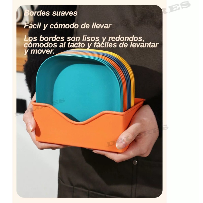 Dolores Platos Plastico Botanero Base Varios Colores Paquete 11 Pcs