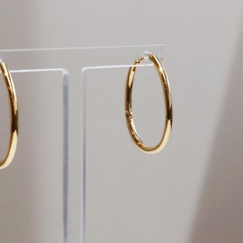 Gold&Deer 14K Goldfield Oval Slim One-Touch Ring Earrings Rose Gold / 골드앤디어 14K 골드필드 오벌 슬림 원터치 링 귀걸이 로즈골드 ( Rose Gold )