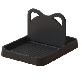 Gzummer Spoon Rest with Lid Holder, Heat-Resistant Pot Lid Rest, Multifunctional Spatula Holder While Cooking for Stovetop and Kitchen Counter (black)