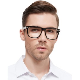 MARE AZZURO Oversized Bifocal Reading Glasses 2.75+ Men Blue Light Blocking Readers 1.0 1.25 1.5 1.75 2.0 2.25 2.5 2.75 3.0 3.5 (Black, 2.75)