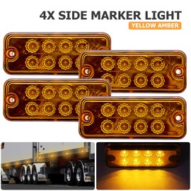 12V 24V Side Marker Light Amber Truck Trailer Car Indicator Lamp 2LED 4PCS Orange New
