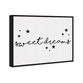 The Oliver Gal Artist Co. Typography Wall Art Canvas Prints Family Quotes and Sayings Sweet Dreams Simple Home Décor, 45" x 36", Black Floating Frame