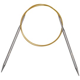 Aeelike 100 cm Circular Knitting Needle Set, 6.0 mm Stainless Steel Circular Knitting Needles with Coloured Steel Cable, Metal Circular Knitting Needles Set, Ergonomic Knitting Needles Circular