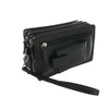 VISCONTI Soft Leather Wrist Bag With Detachable Strap 18233 Black
