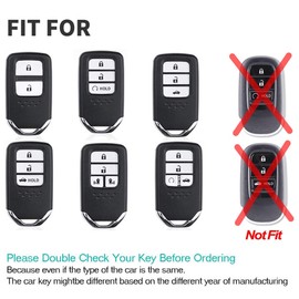 ontto Alloy Leather Remote Key Fob Cover Fit for Honda Fit Vezel City Civic Jazz BRV HRV Shuttle Gp8 CRV Jade Freed Odyssey 2/3/4 buttons Key Shell case keyring Key holder keychian accessories Brown B