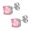 Savlano 925 Solid Sterling Silver 6MM Princess Square Created Opal
