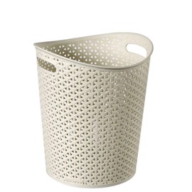 Curver Faux Rattan Waste Paper Basket Bin 13L