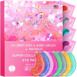 Onespring Under Eye Patches (24 Pairs) - Upgrade Eye Gel Pads for Wrinkles, Puffy Eyes, Dark Circles, Eye Bags, Natural Collagen Eye Gels Pads, Under Eye Mask Patches for Refreshing, Revitalizing