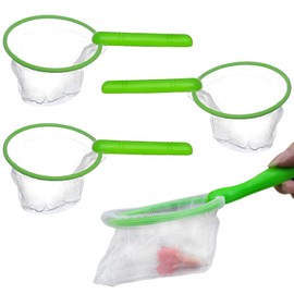 3 Pcs Fish Mesh Net Portable Paddling Pool Game Pool Diving Toys Fishing Water Bug net Fly Fishing Net for Children