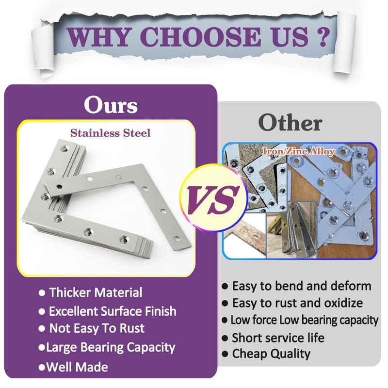 Alise L Flat Brackets,Corner Bracket Corner Brace Mending Plate Repair