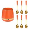 Orange Coffee Spoons Set with Holder