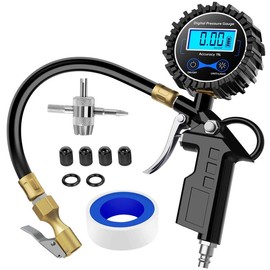 Nilight Digital Tire Inflator Pressure Gauge,250 PSI Air Chuck and Compressor Accessories Heavy Duty with Rubber Hose and Quick Connect Coupler for 0.1 Display Resolution  #springtok