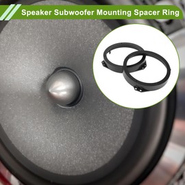 X AUTOHAUX Speaker Spacer Ring Tweeter Speaker Spacer Adapter for Fiat 500 2007 Waterproof Black for 6.5" ABS 2 Pcs
