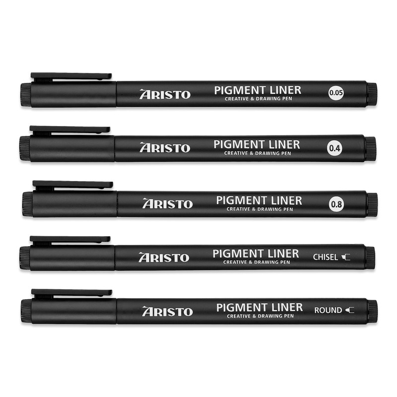 Aristo AR23535 Pigment Liner Creative Set 5 Pieces (5 Fineliners