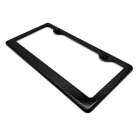 BLVD USA Made 100% Gloss Black Real Carbon Fiber License Plate Frame