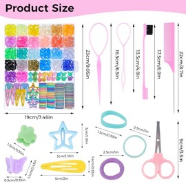 Hair Accessories for Little Girls Toddlers 2065 PCS Hair Ties Clips Kit | Colorful Rubber Bands Elastic Small Hair Ties Baby Hair Clips with Tail Hair