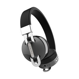 On-Ear Headphones by AMPRO: Wired and Wireless Bluetooth Headphones with Built-in Microphone - Rechargeable Over-Ear Headphones with Adjustable Headband and FM Radio (Black)