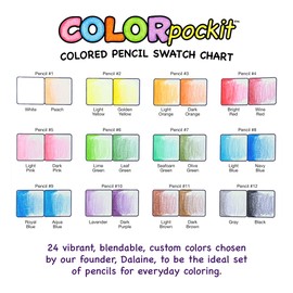 Colorpockit 12 Premium Double-Sided Colored Pencils with 24 colors!